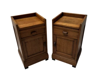 Two Art Deco Modernist Nightstands or Bedside Tables, 1920s